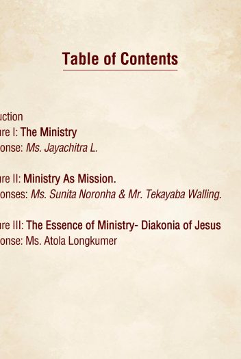 Mission and Ministry I - contents